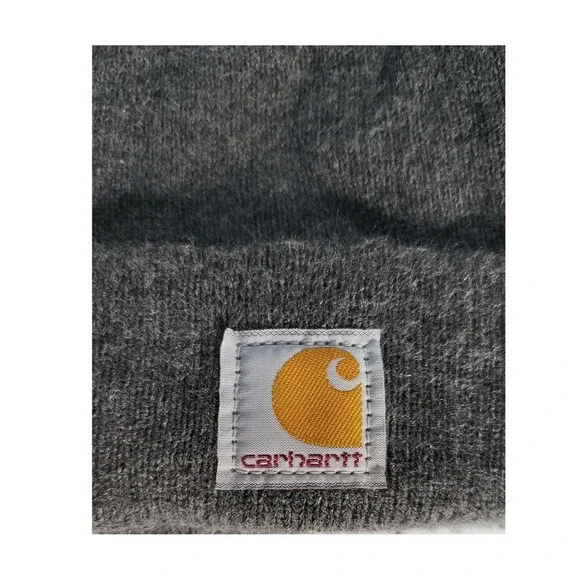 Carhartt Toddler Beanie Hat Knit Cuffed Winter Warm Gray One Size - Picture 2 of 4